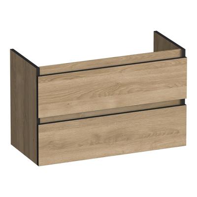 Brauer Joy Edge - Onderkast Ondiep - 80 cm - met 2 Softclose Lades Greeploos en 1 Sifon Uitsparing - Sunlit