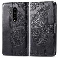Butterfly Love bloemen reliëf horizontale Flip lederen case voor OnePlus 7 Pro met houder & kaartsleuven & portemonnee & Lanyard (zwart) - thumbnail