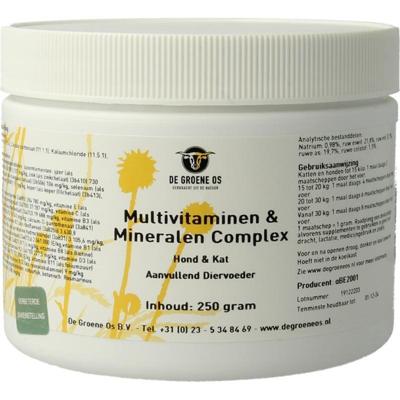 DE GROENE OS MULTIVITAMINEN / MINERALEN COMPLEX HOND / KAT 250 GR