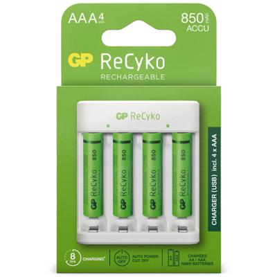 Standaard batterijen inclusief 4 oplaadbare AAA-batterijen met 850 mAh