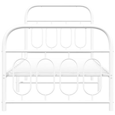 Bedframe met hoofd- en voeteneinde metaal wit 90x200 cm