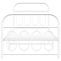Bedframe met hoofd- en voeteneinde metaal wit 90x200 cm - thumbnail