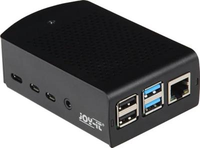 Joy-it rb-alucasep4+06 SBC-behuizing Geschikt voor serie: Raspberry Pi® Met bevestigingslasplaat Zwart Joy-it rb-alucasep4+06 SBC-behuizing Geschikt voor serie: Raspberry Pi® Met bevestigingslasplaat Zwart