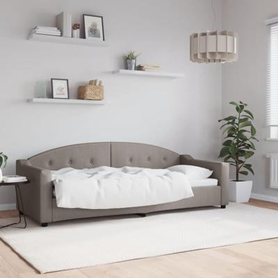 Slaapbank 80x200 cm stof taupe