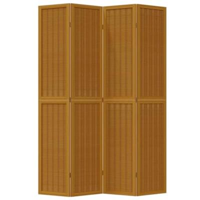 Kamerscherm met 4 panelen massief paulowniahout bruin