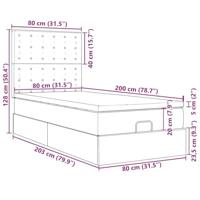 Ottoman bed met matras 80x200cm stof donkergrijs - thumbnail