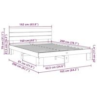Bedframe hoofdeinde zonder matras 160x200 cm massief eikenhout - thumbnail