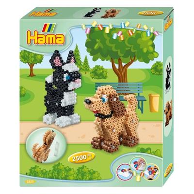 Hama strijkkralenset kat en hond, 2500st.