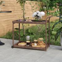 VidaXL Serveerwagen 100x45x83 cm poly rattan bruin - thumbnail