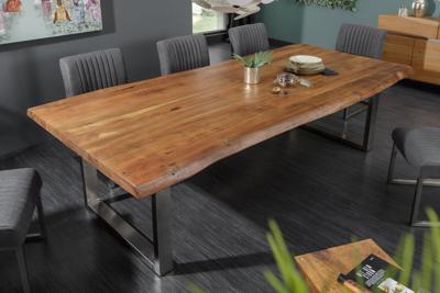 Eettafel MAMMUT 240cm tafelblad 60mm acaciahout honingkleurige afwerking - 40310