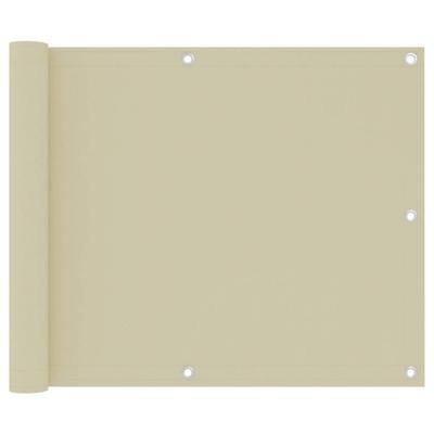 VidaXL Balkonscherm 75x500 cm oxford stof crème