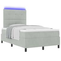 Boxspringbed met matras en LED fluweel lichtgrijs 120x200 cm - thumbnail