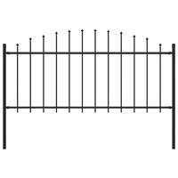 Tuinhek met speren bovenkant (0,5-0,75)x1,7 m staal zwart - thumbnail