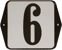 Huisnummer naambordje standaard 15x12 cm nummer 6 - Warentuin mix - thumbnail