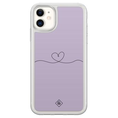 iPhone 11 hybride hoesje - Hart lila