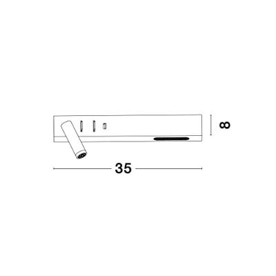 Lyora BedlampjeVida links zwart met usb - 9533522