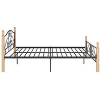Bedframe met hoofdeinde zonder matras 140x200 cm metaal zwart - thumbnail