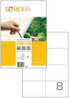 A4 etiketten 105 x 74 mm wit 100 vel Sorex - thumbnail