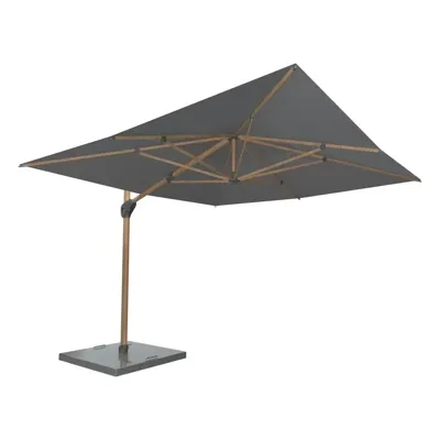 4SO Haciënda zweefparasol 4x3 woodlook charcoal