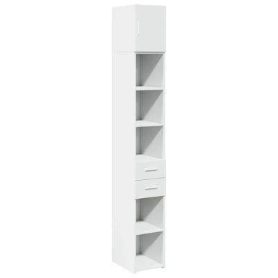 Opbergkast smal 30x42,5x225 cm bewerkt hout wit