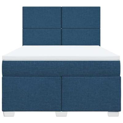Boxspring met matras stof blauw 140x190 cm