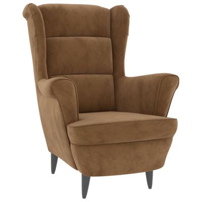 Fauteuil fluweel bruin