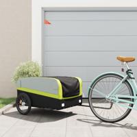 VidaXL Fietstrailer 45 kg ijzer zwart en groen - thumbnail