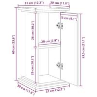 VidaXL Sokkel met opbergruimte 31x30x60 cm bewerkt hout bruin eiken - thumbnail