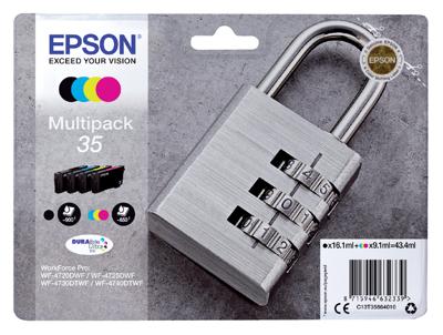 Epson Inktcartridge T3586, 35 Origineel Combipack Zwart, Cyaan, Magenta, Geel C13T35864010 Epson Inktcartridge T3586, 35 Origineel Combipack Zwart, Cyaan, Magenta, Geel C13T35864010