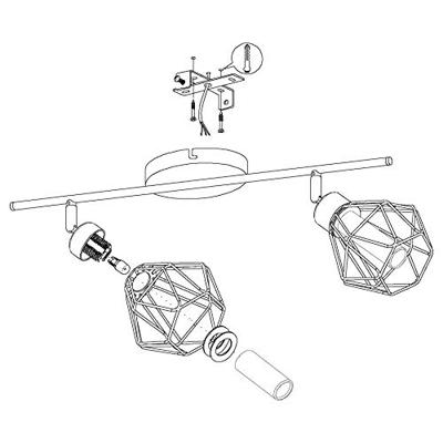 Eglo Zwarte plafondlampZapata 1 2-lichts - 32766