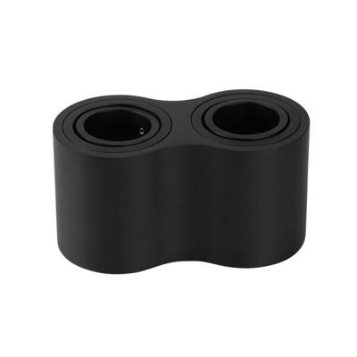 Opbouwspot Torino Dubbel Rond - Zwart - Kantelbaar