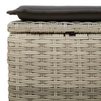 6-delige Loungeset met kussens poly rattan lichtgrijs - thumbnail