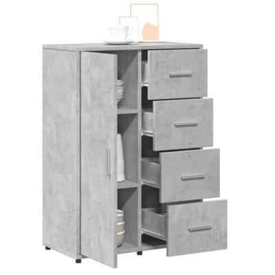 Dressoir 60x31x84 cm bewerkt hout betongrijs