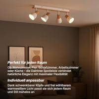 Brilliant PlafondlampDaintree 4-lichts wit met hout - 99867/75 - thumbnail