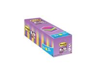 Post-it super Sticky notes, 90 vel, ft 76 x 76 mm, geassorteerde kleuren, pak van 21 blokken + 3 gratis - thumbnail