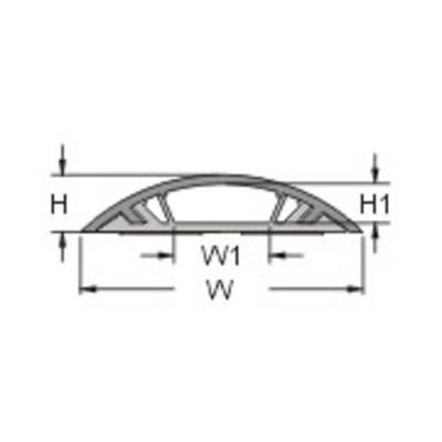 TRU COMPONENTS Kabelbrug 1592913 PVC Grijs Aantal kanalen: 1 1000 mm Inhoud: 1 stuk(s)