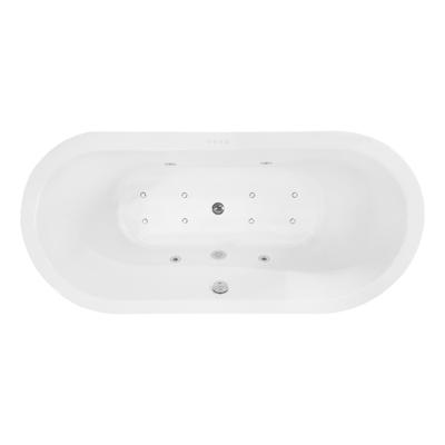 Whirlpool bad Wiesbaden Libero | 170x80 cm | Incl.Afvoer-Wit | Sleuf overloop | Acryl | Pneumatisch | Luchtsysteem | Glans wit