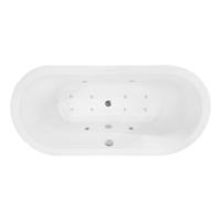 Whirlpool bad Wiesbaden Libero | 170x80 cm | Incl.Afvoer-Wit | Sleuf overloop | Acryl | Pneumatisch | Luchtsysteem | Glans wit - thumbnail