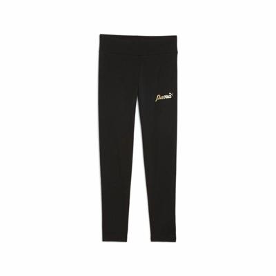 Sportleggings voor Kinderen Puma Essentials+ Script Metallic Zwart - Maat: 13-14 Jaar