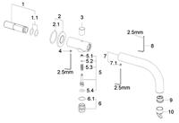 Wiesbaden inbouw-baduitloop met omstel rond 23cm mat zwart - thumbnail