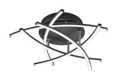 Fischer & Honsel Zwarte led plafondlampCross TW Ø 50cm - 20896