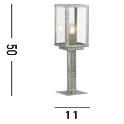 Searchlight Antiek zilveren terraslampBox II 50cm - 90151-500SI