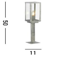Searchlight Antiek zilveren terraslampBox II 50cm - 90151-500SI - thumbnail