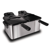 Inventum GF461 friteuse Frituurpan 5 l Dubbel Zwart, Roestvrijstaal Vrijstaand 3600 W - thumbnail