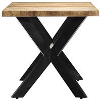 Eettafel 140x70x75 cm massief ruw mangohout - thumbnail