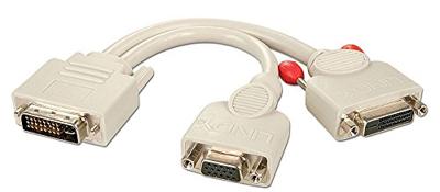 LINDY 41048 DVI-DVI-D-vrouwelijk met VGA-vrouwelijke splitterkabel grijs