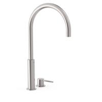 Wastafelmengkraan Tres Study Exclusive 45,3 cm 2-Gats 1-Hendel Uitloop Hoog Gebogen Rond RVS - thumbnail