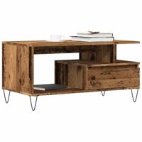Salontafel 90x49x45 cm bewerkt hout oud houtkleurig - thumbnail