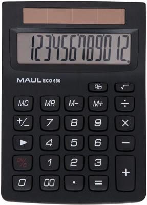 Maul ECO 650 Zakrekenmachine Zwart Aantal displayposities: 12 werkt op zonne-energie (b x h x d) 104 x 146 x 33 mm Maul ECO 650 Zakrekenmachine Zwart Aantal displayposities: 12 werkt op zonne-energie (b x h x d) 104 x 146 x 33 mm