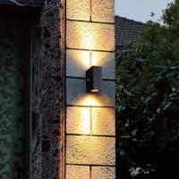 Steinhauer Buitenlamp Logan vierkant incl. LED dag nacht sensor zwart - thumbnail